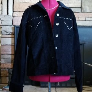 Birch Hill Black Velvet Rhinestone Jacket sz Large